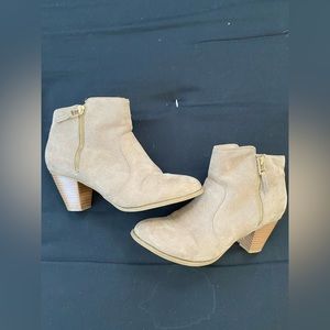 Tan Booties with Small Heel